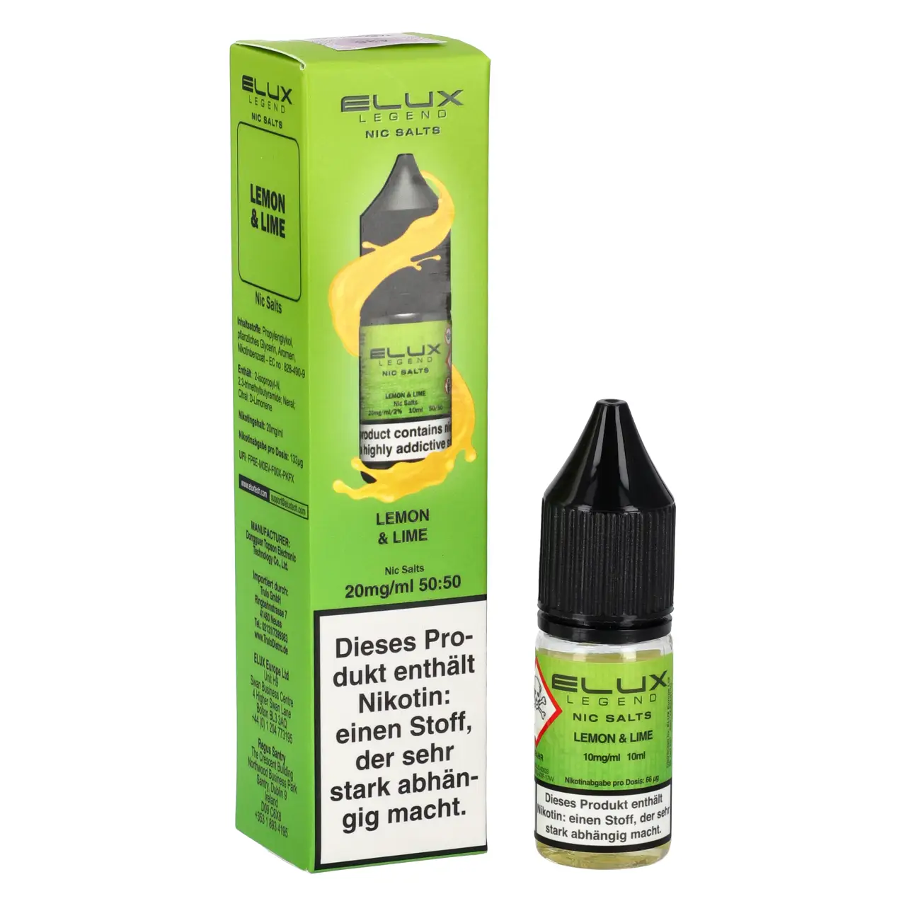 Elux Legend Zitrone Limette (Lemon & Lime) Nikotinsalz Liquid, 10ml Elux Legend Lemon & Lime - Zitrone Limette - Nikotinsalz Liquid 10ml