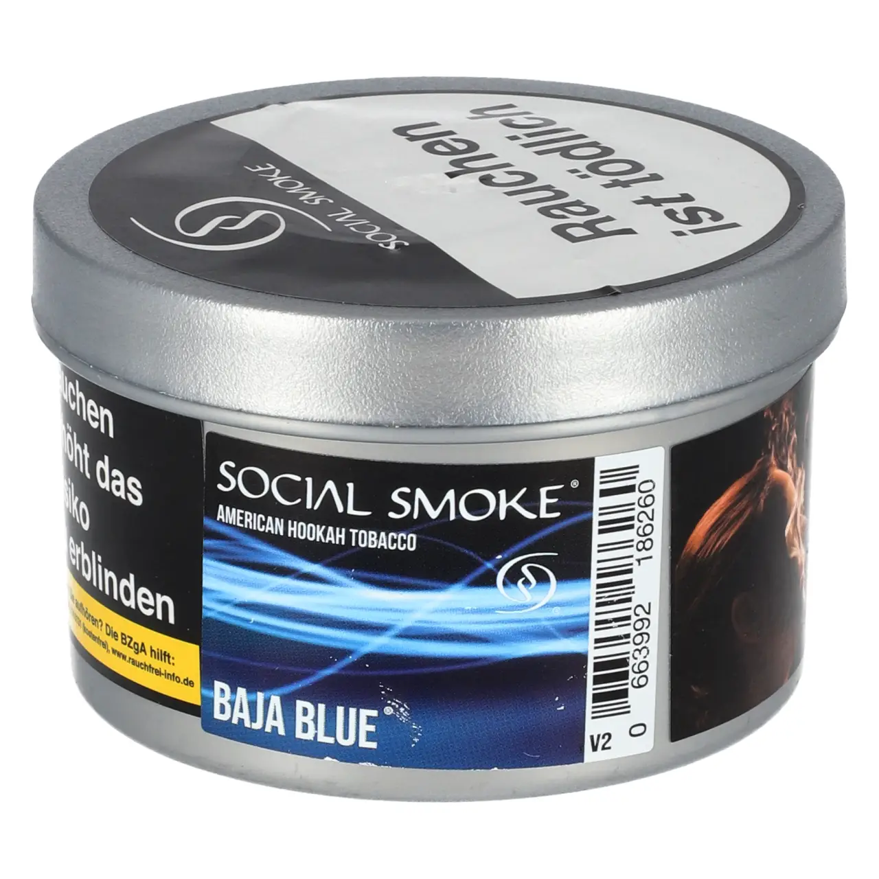 Social Smoke Baja Blue - Blaubeere Himbeere Traube Milchschokolade - Shisha Tabak 200g Social Smoke Baja Blue Shisha Tabak 200g