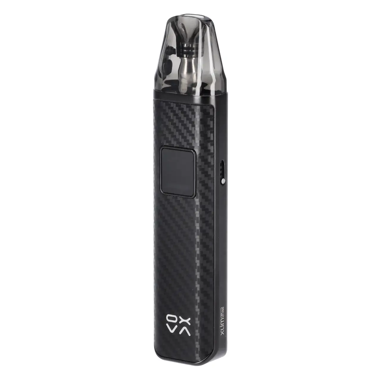 Oxva Xlim Pro E-Zigarette in Carbon Black von schräg vorne