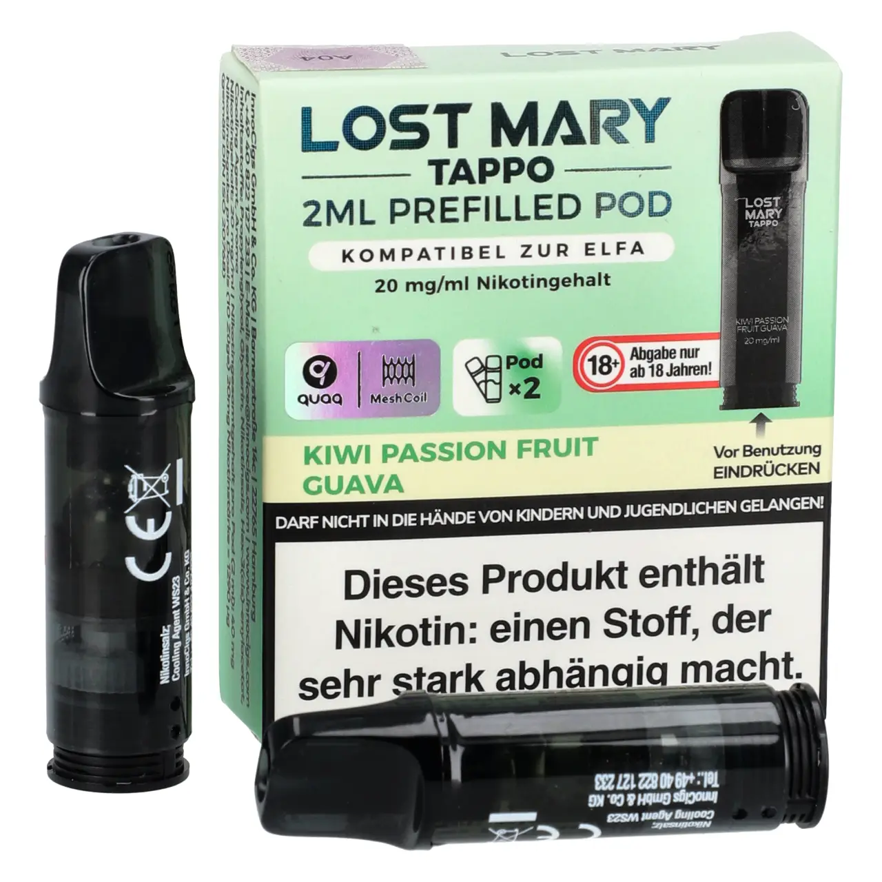 Lost Mary Tappo Prefilled Pod - Kiwi Passion Fruit Guava - 2er Packung
