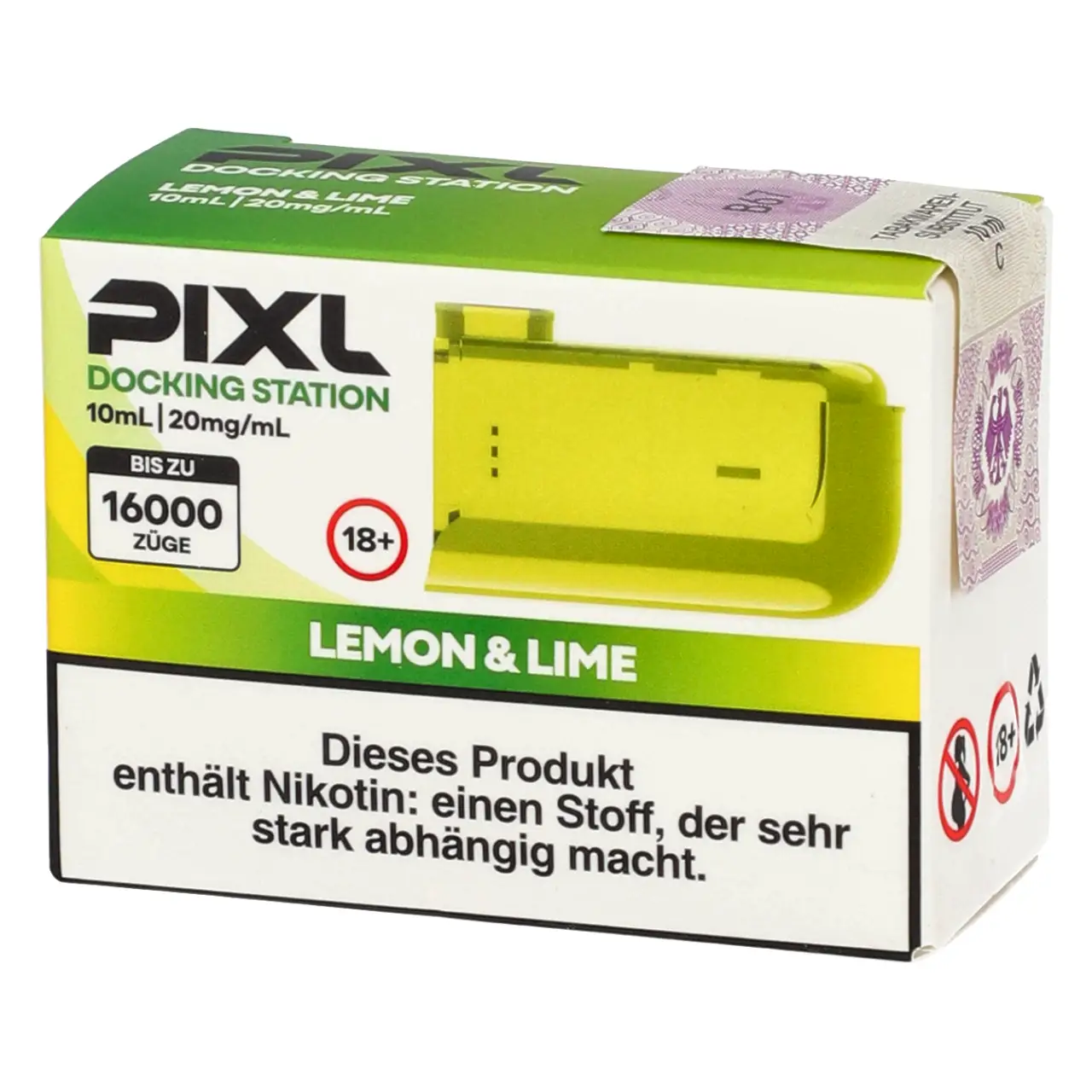 Pixl Lemon & Lime Docking Station - 10 ml Liquid Tank Pixl 6000 Docking Station Lemon & Lime