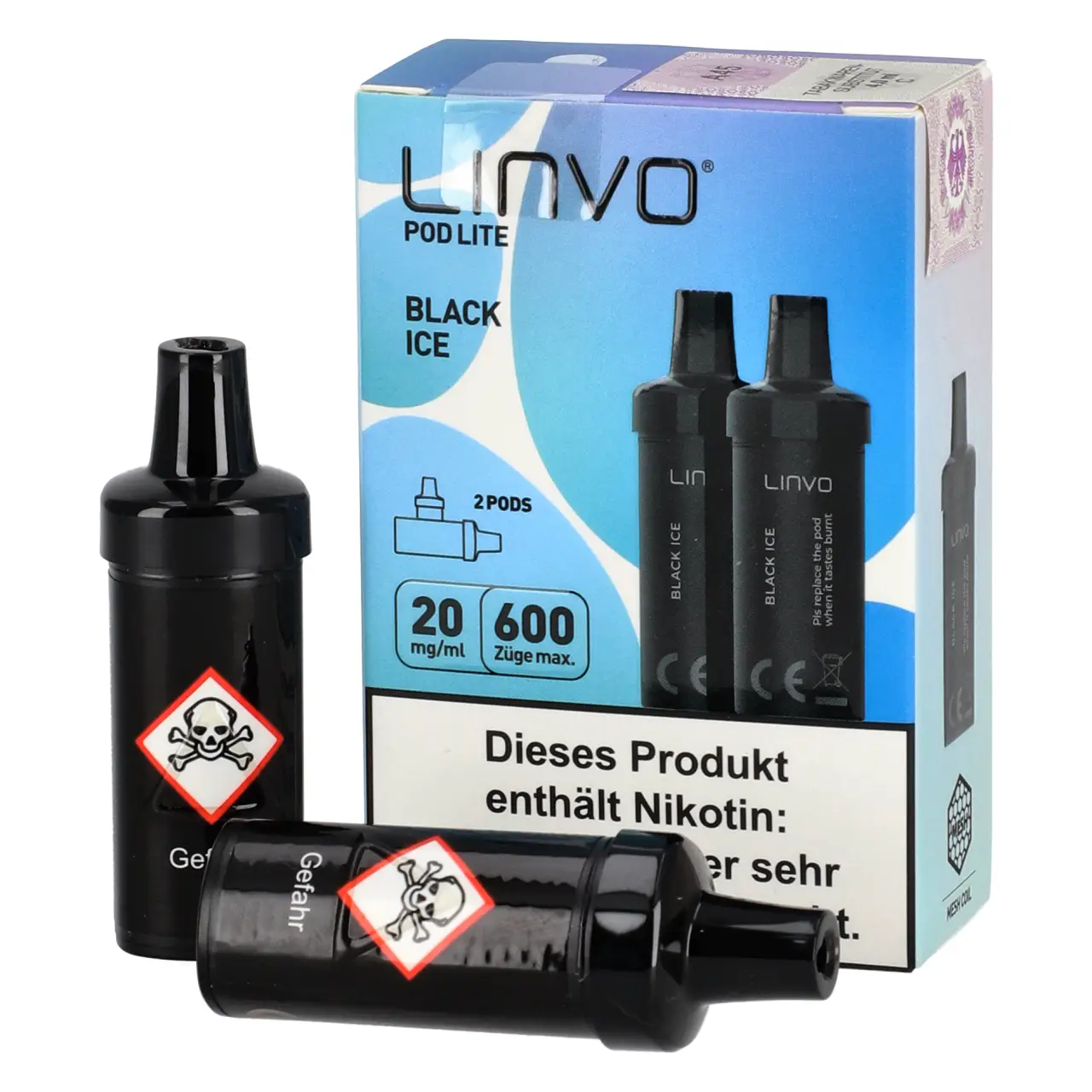 Linvo Pod Lite Brombeere Ice (Black Ice) 2ml Liquid Pods, 2-er Pack Black Ice - Linvo Pod Lite Prefilled Pod - 2er Packung