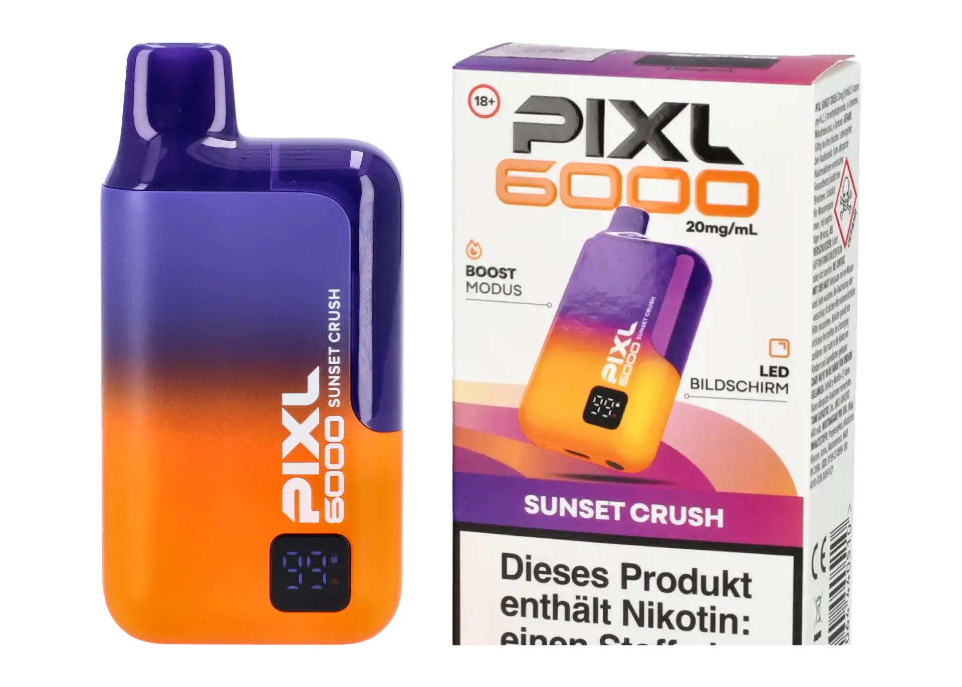 Pixl 6000 Vape Sunset Cruch mit Verpackung