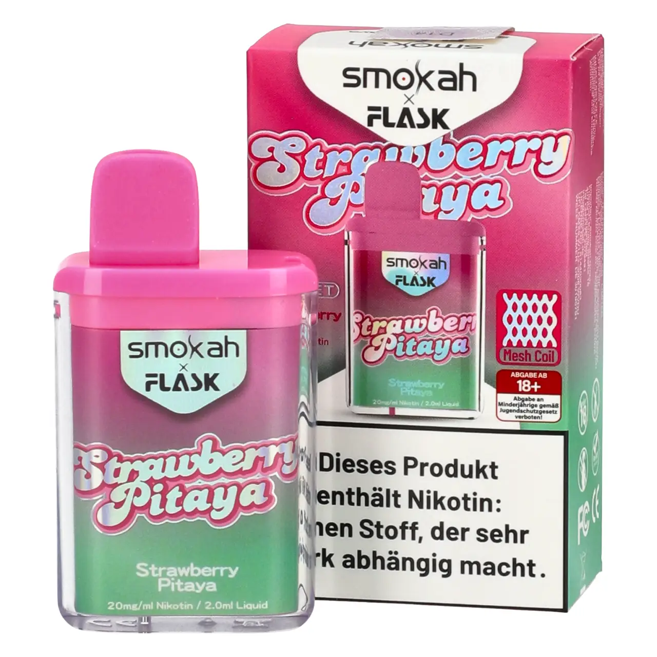 Strawberry Pitaya - Smokah x Flask Pocket Einweg Vape