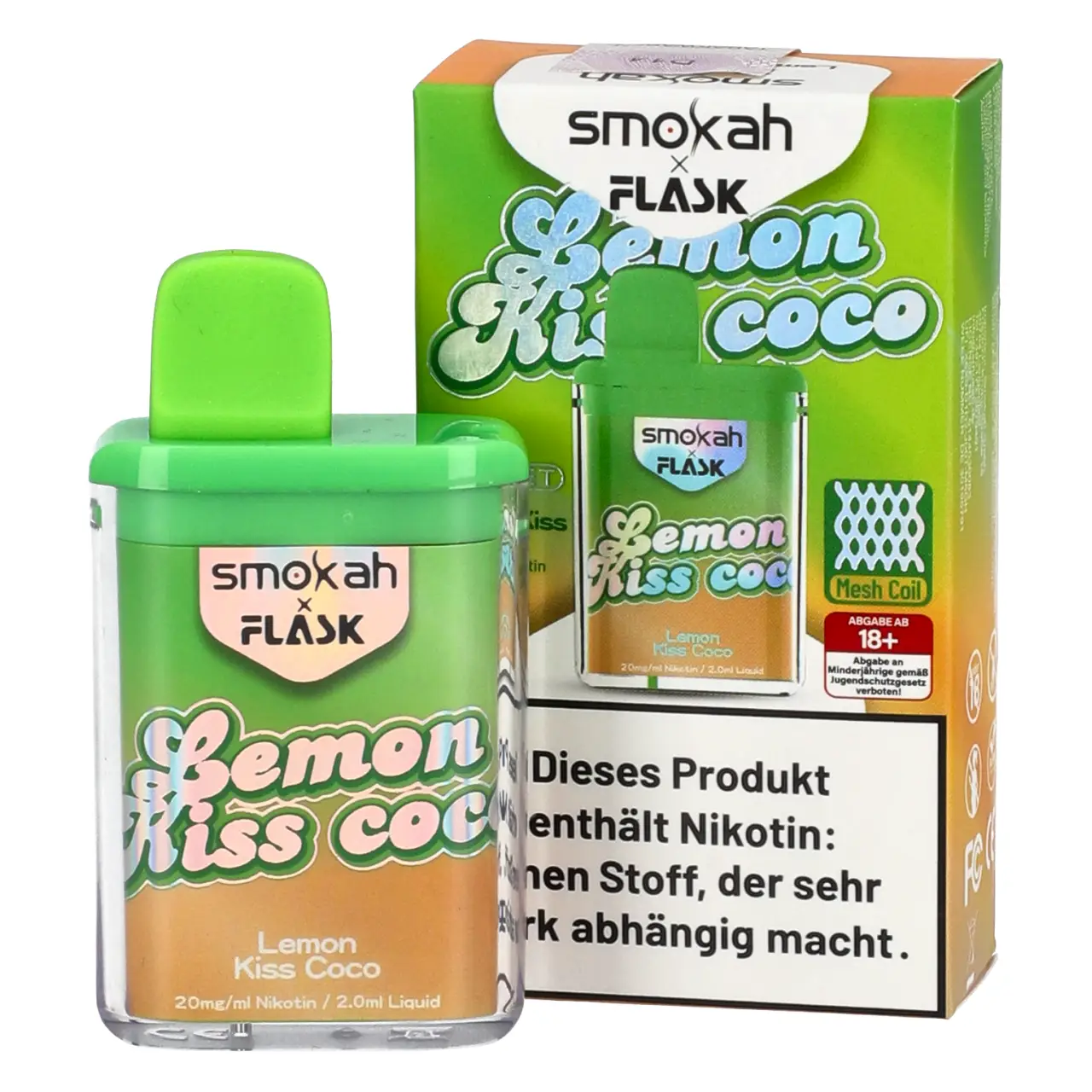 Lemon Kiss Coco - Smokah x Flask Pocket Einweg Vape