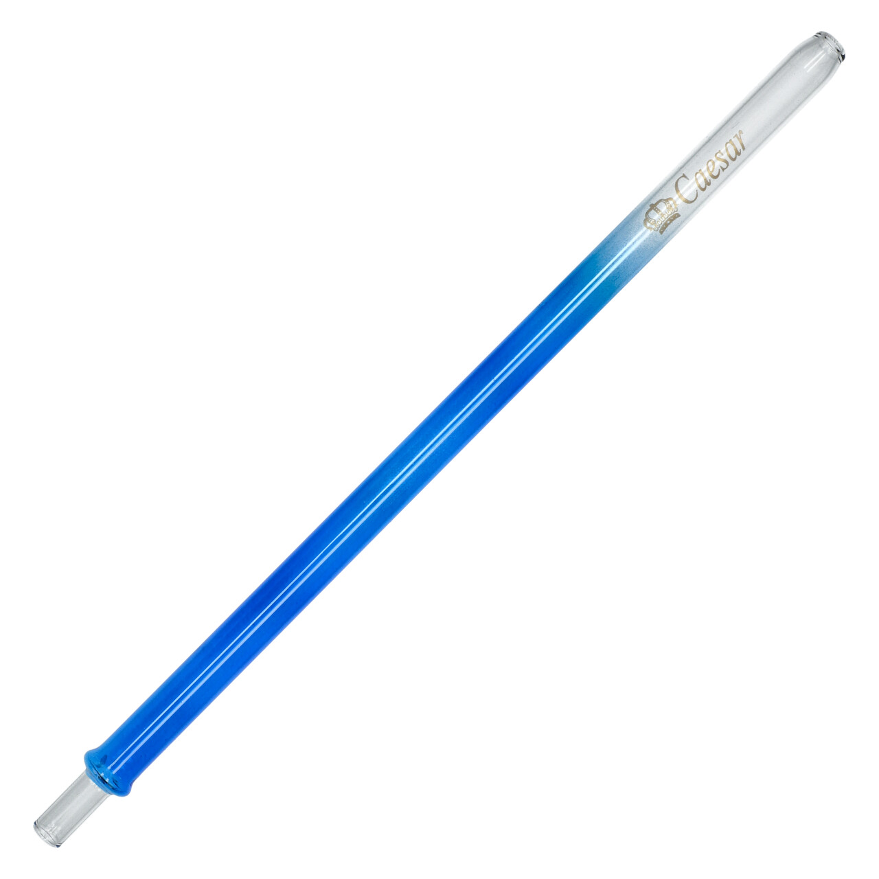 Glas-Mundstück coloriert Blau, Caesar, 42 cm