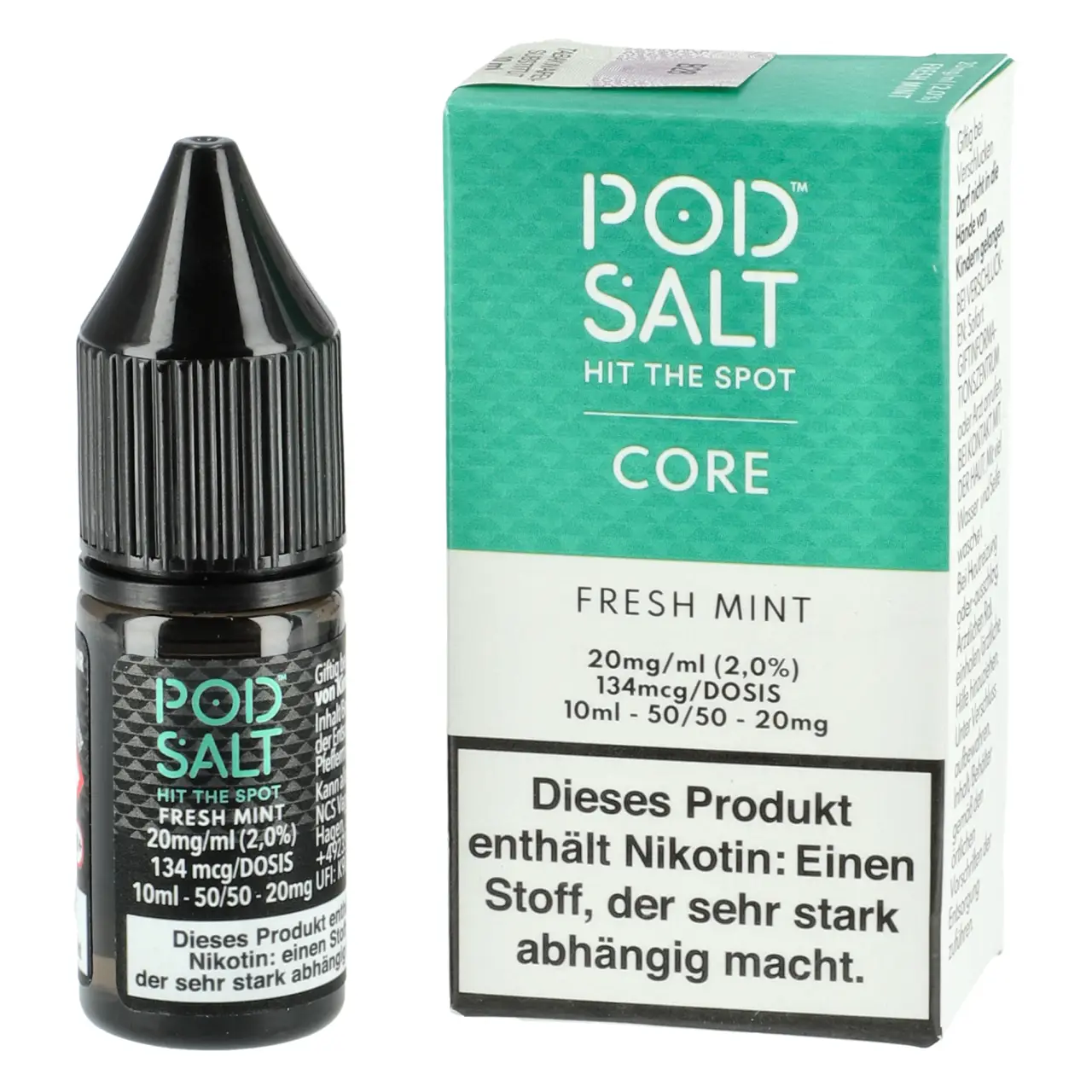 Pod Salt Core Minze (Fresh Mint) Nikotinsalz Liquid, 10ml Fresh Mint - Pod Salt Core Nikotinsalz Liquid Flasche 10ml
