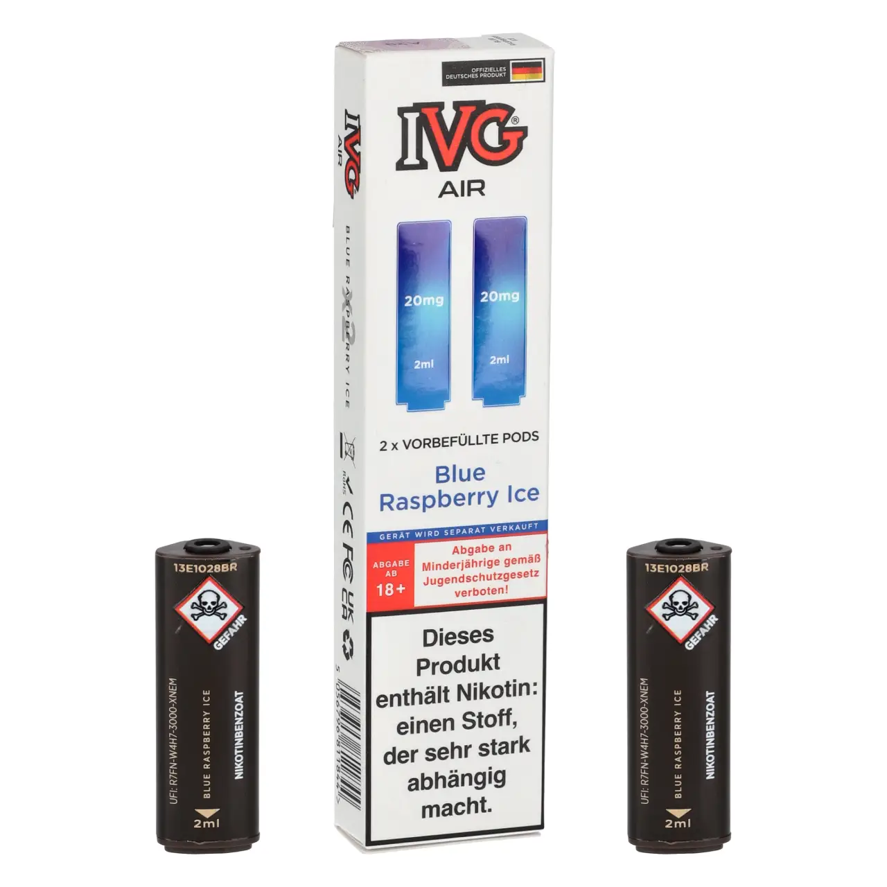 IVG Air blaue Himbeere Ice (Blue Raspberry Ice) Pods, 2-er Packung IVG Air Pods Blue Raspberry Ice