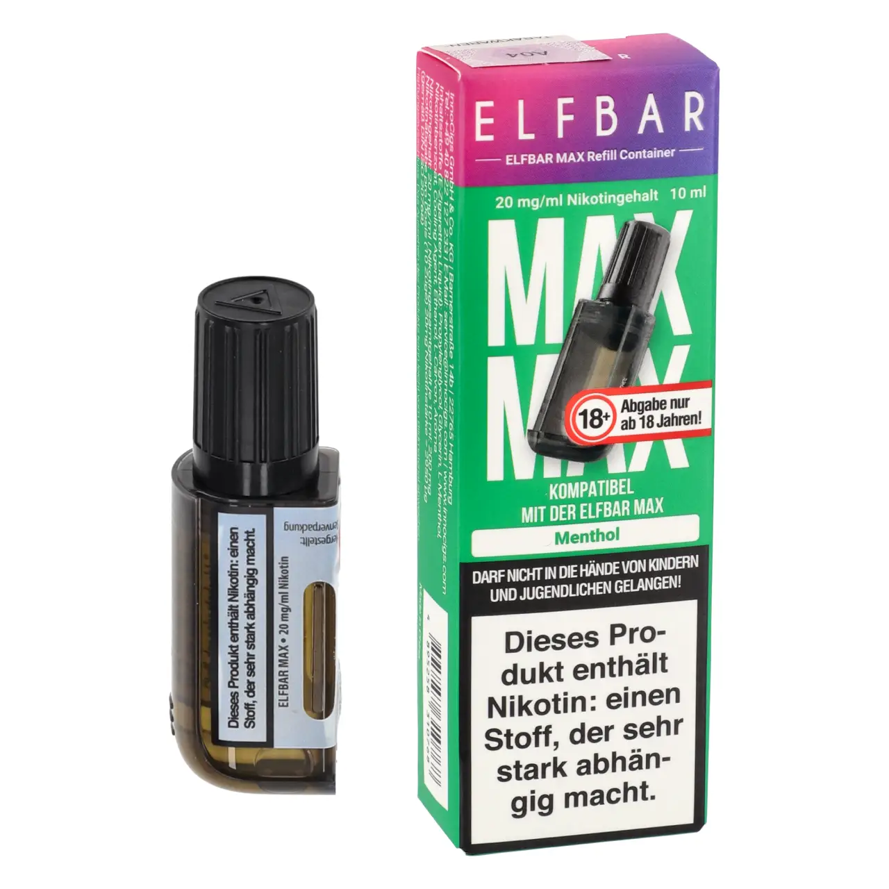 Elfbar MAX Menthol - Refill Container mit 10ml Liquid Elfbar MAX Menthol Liquid Refill Container