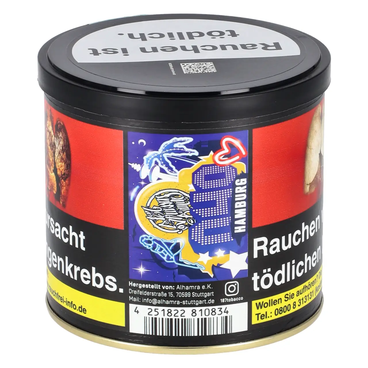 187 Tabak 040 Hamburg - Blaubeere Brombeere Erdbeere Himbeere Johannisb. - Shisha Tabak 200g 187 Tabak 040 Hamburg 200g Dose