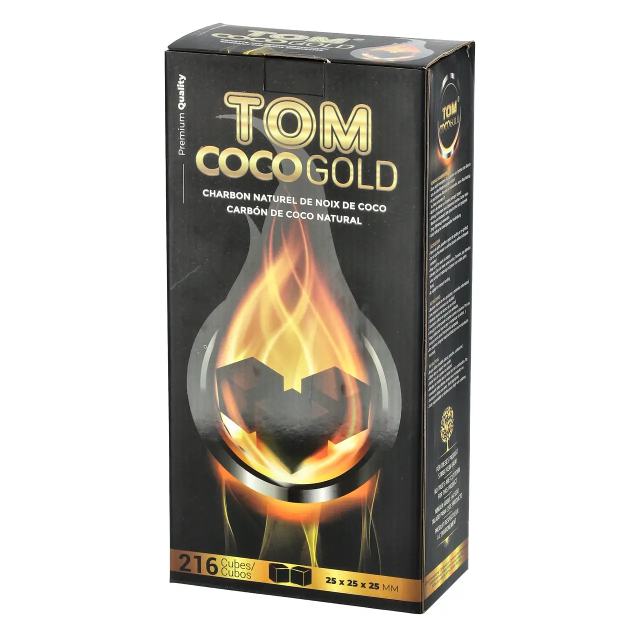 Tom Coco Gold C25 Kokoskohle, 3 kg Tom Shisha Kohle Coco Gold - 25mm - 3 kg