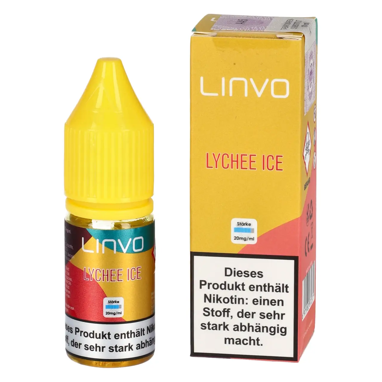 Linvo Liquid Litschi Ice (Lychee Ice) Nikotinsalz, 10ml Lychee Ice - Linvo Nikotinsalz Liquid für Mehrweg Vape - 10ml
