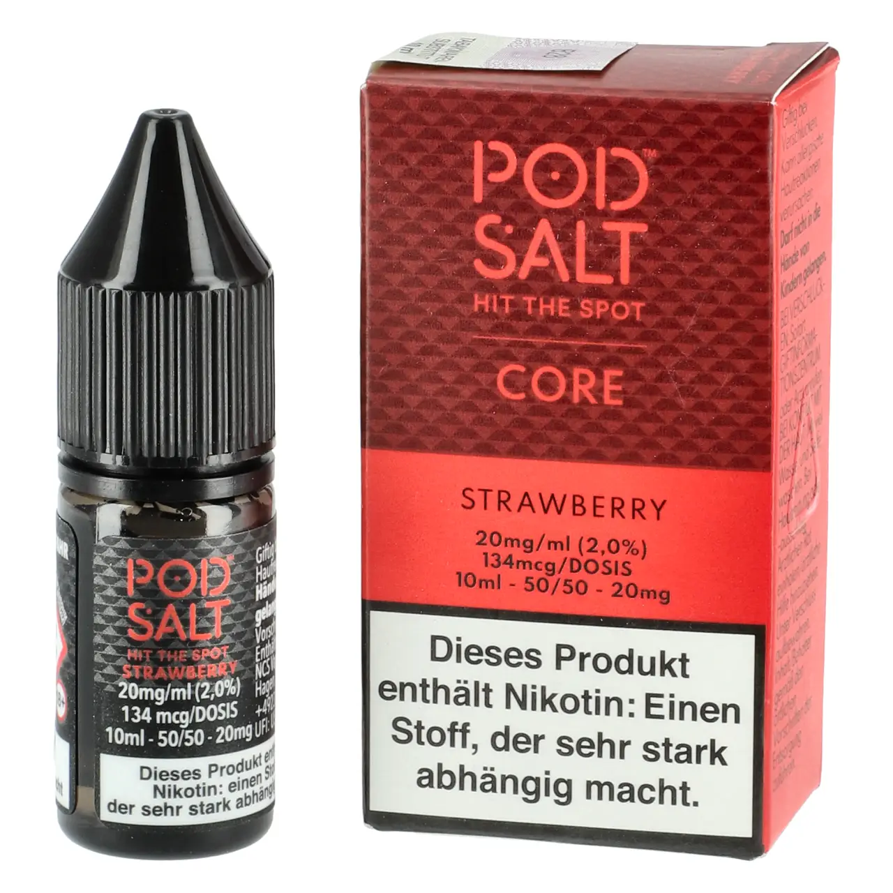 Pod Salt Core Erdbeere (Strawberry) Nikotinsalz Liquid, 10ml Strawberry - Pod Salt Core Nikotinsalz Liquid Flasche 10ml