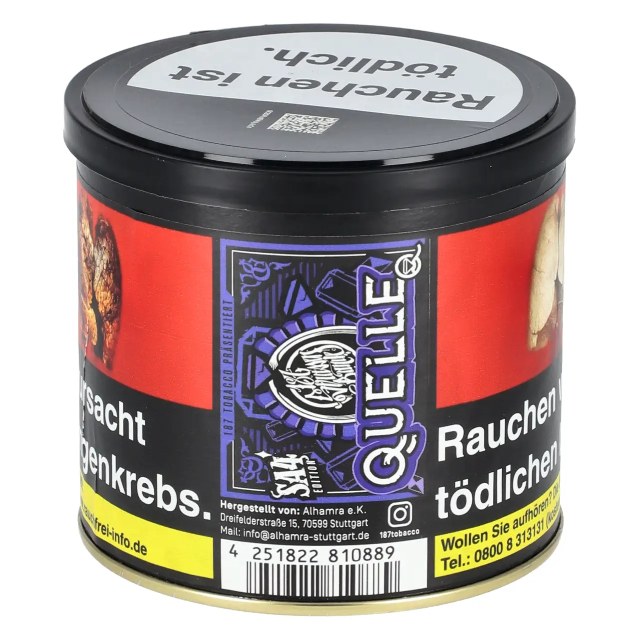 187 Tabak Quelle - Traube Minze - Shisha Tabak 200g 187 Tabak Quelle - Traube Minze - 200g Dose