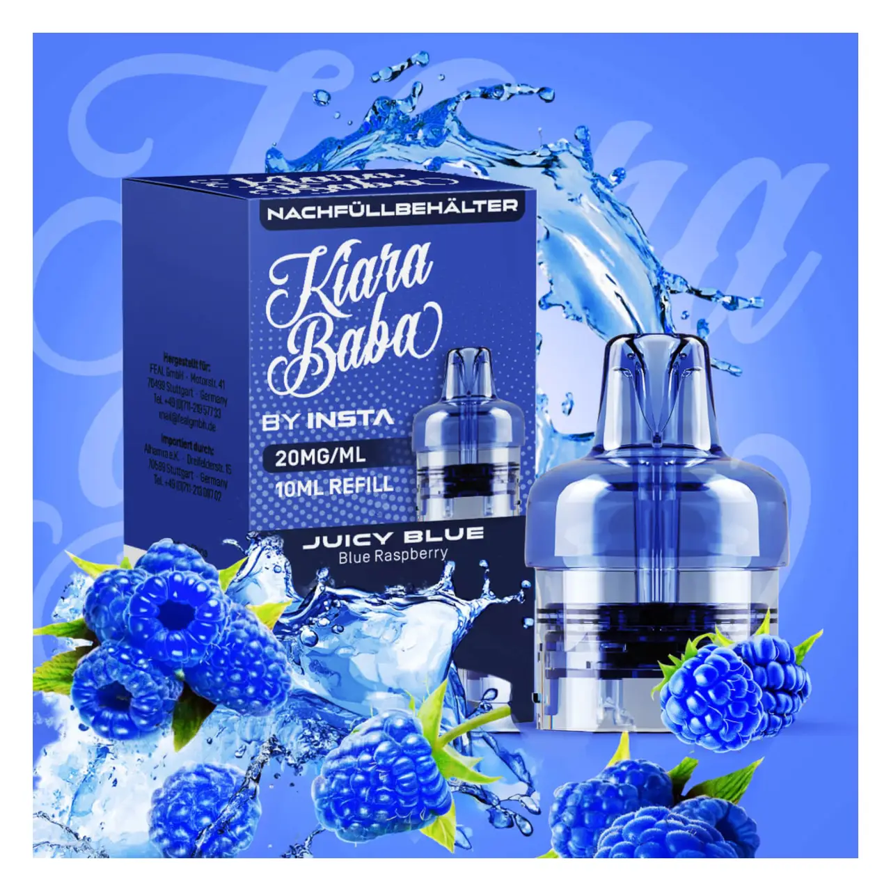 Kiara Baba 10K - Juicy Blue - Blaue Himbeere - Refill Container mit 10ml Liquid Kiara Baba - Juicy Blue