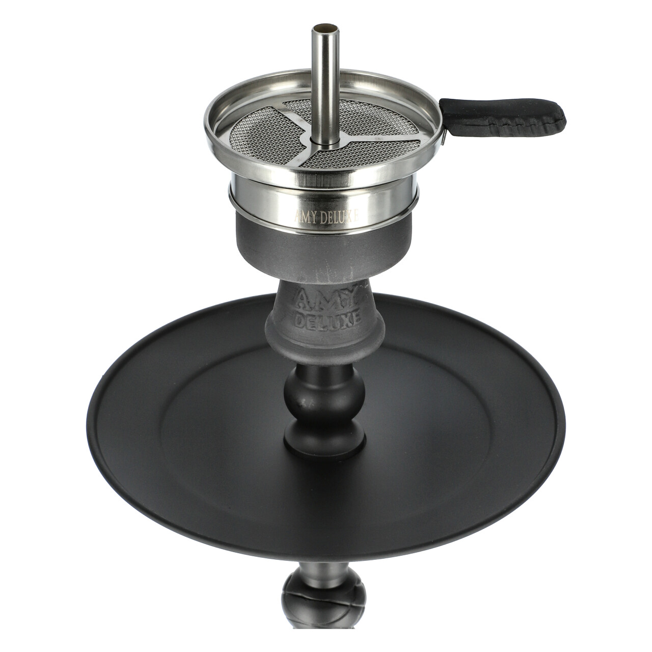 Amy110-02BK_Teller-Kopf Amy Harfi Shisha Oriental, Blau-Gold / Schwarz, 47 cm hoch