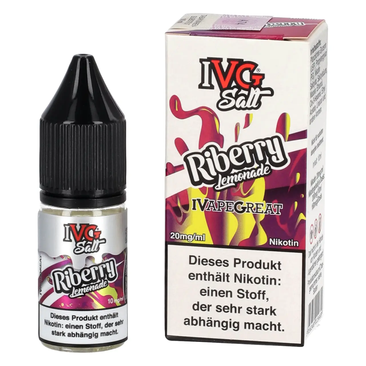 IVG Salt Johannisbeere Waldbeere Limonade (Riberry Lemonade) Nikotinsalz Liquid, 10ml IVG Salt Riberry Lemonade - Nikotinsalz Liquid in der 10ml Flasche