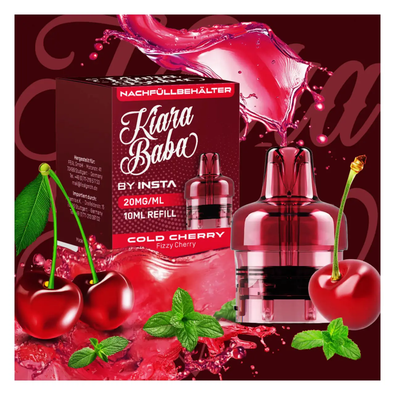 Kiara Baba 10K - Cold Cherry - Kirsche Ice - Refill Container mit 10ml Liquid Kiara Baba - Cold Cherry