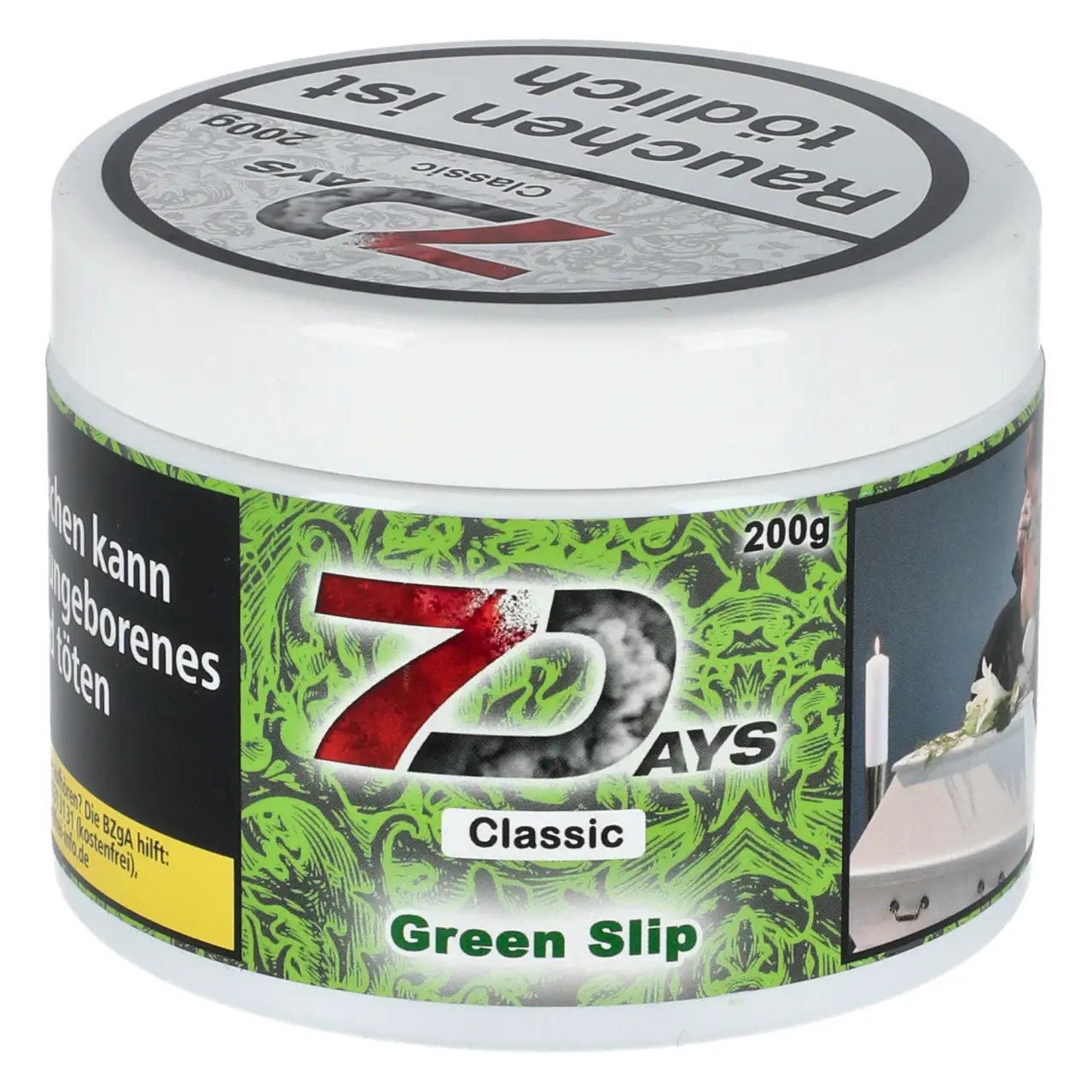 7 Days Classic Minze (Green Slip) Shisha Tabak, 200g 7 Days Classic Green Slip Shisha Tabak 200g Dose