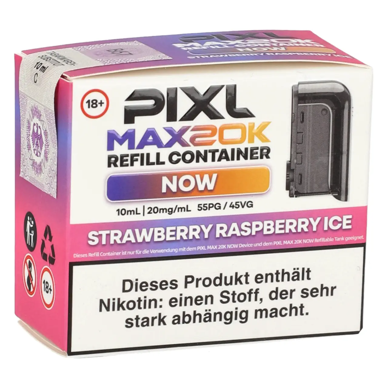 Pixl Max 20K Now Refill Container Strawberry Raspberry Ice