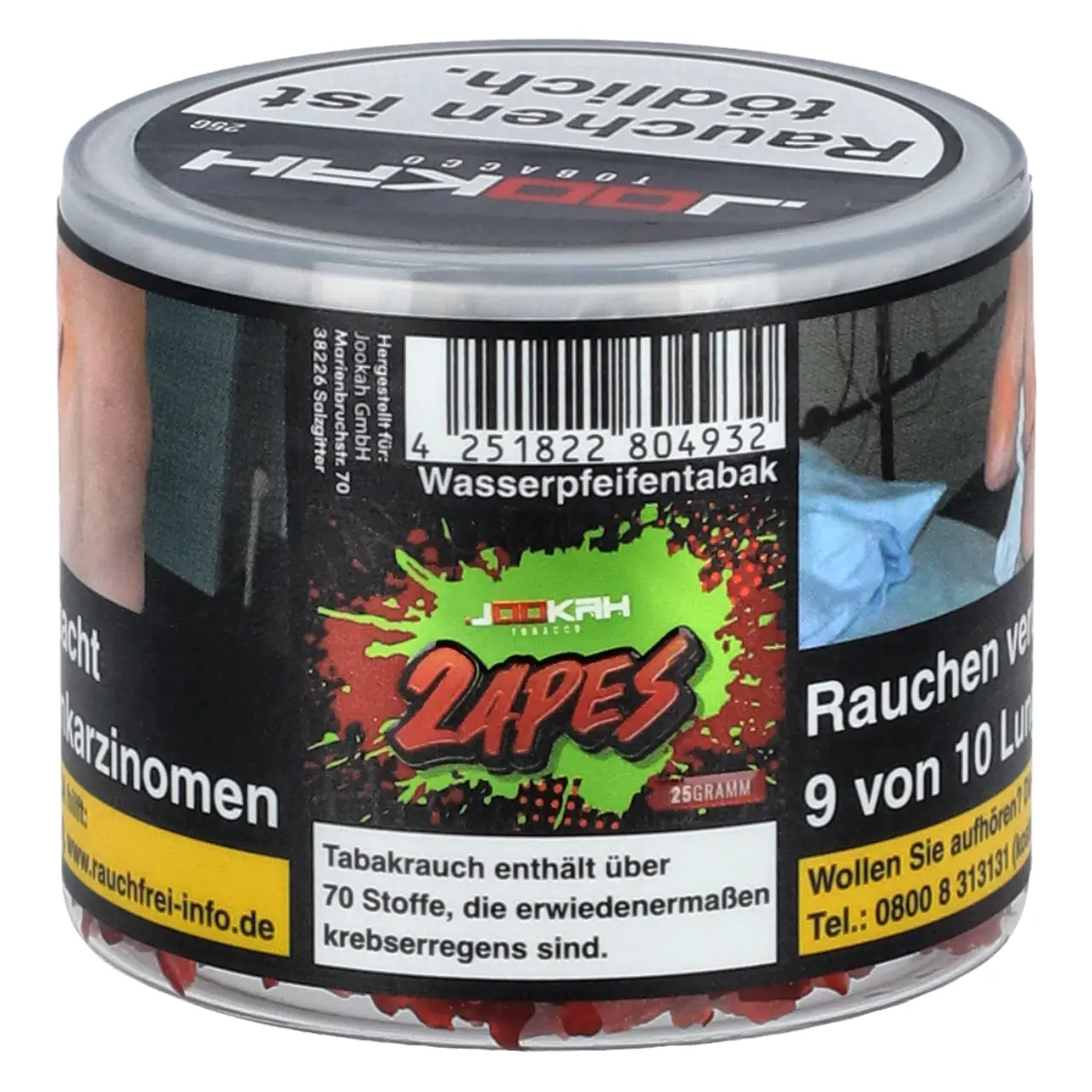 Jookah Shisha Tabak 2apes - Doppelapfel - 25g