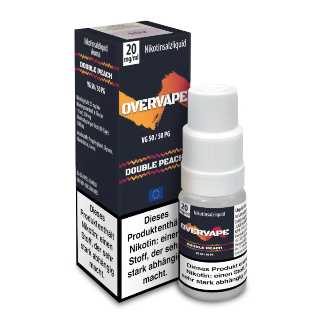 Overvape Pfirsisch (Double Peach) Nikotinsalz, 10ml Overvape Double Peach Nikotinsalz Liquid
