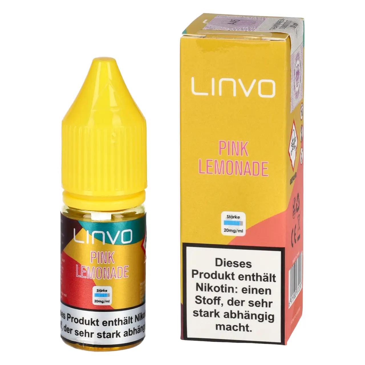Linvo Liquid Zitrone Himbeere Limonade (Pink Lemonade) Nikotinsalz, 10ml Pink Lemonade - Linvo Nikotinsalz Liquid für Mehrweg Vape - 10ml
