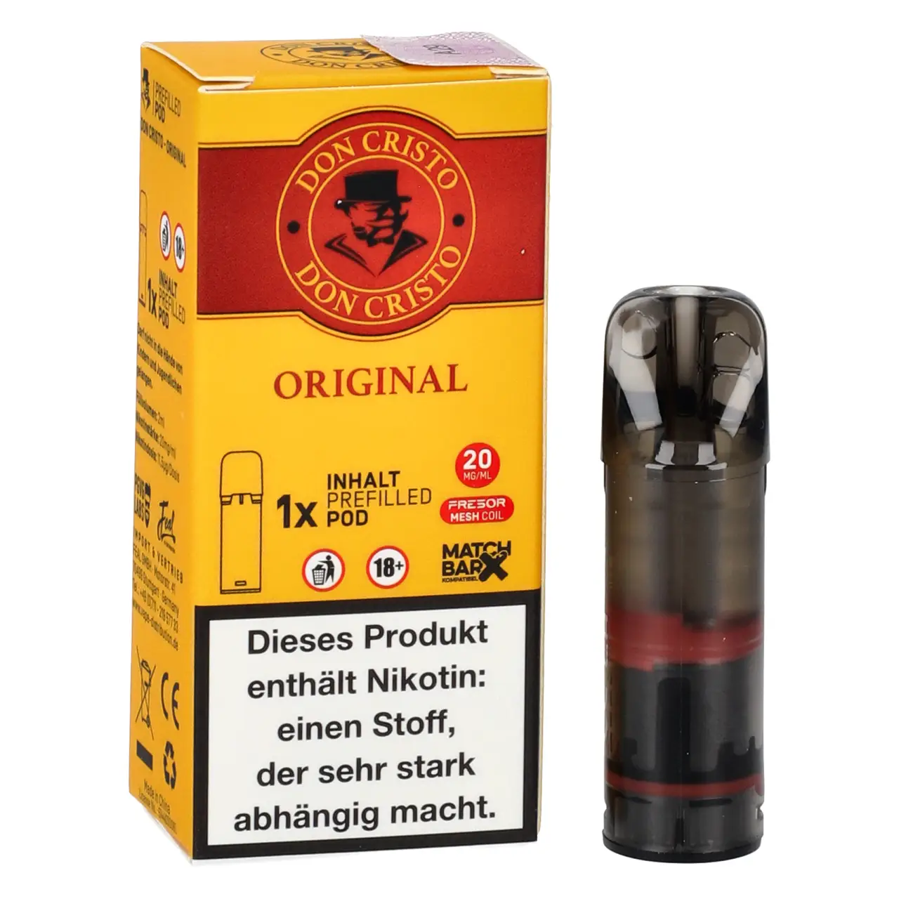 Don Cristo POD Tabak (Original Tobacco) Prefilled mit 2ml Liquid Don Cristo Pod Original