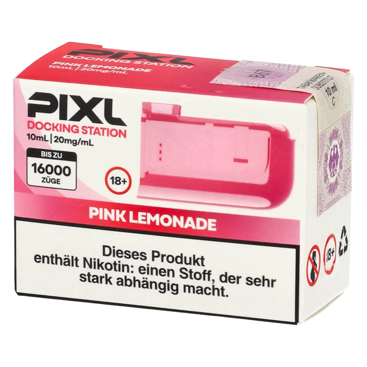 Pixl Pink Lemonade Docking Station - 10 ml Liquid Tank Pixl 6000 Docking Station Pink Lemonade