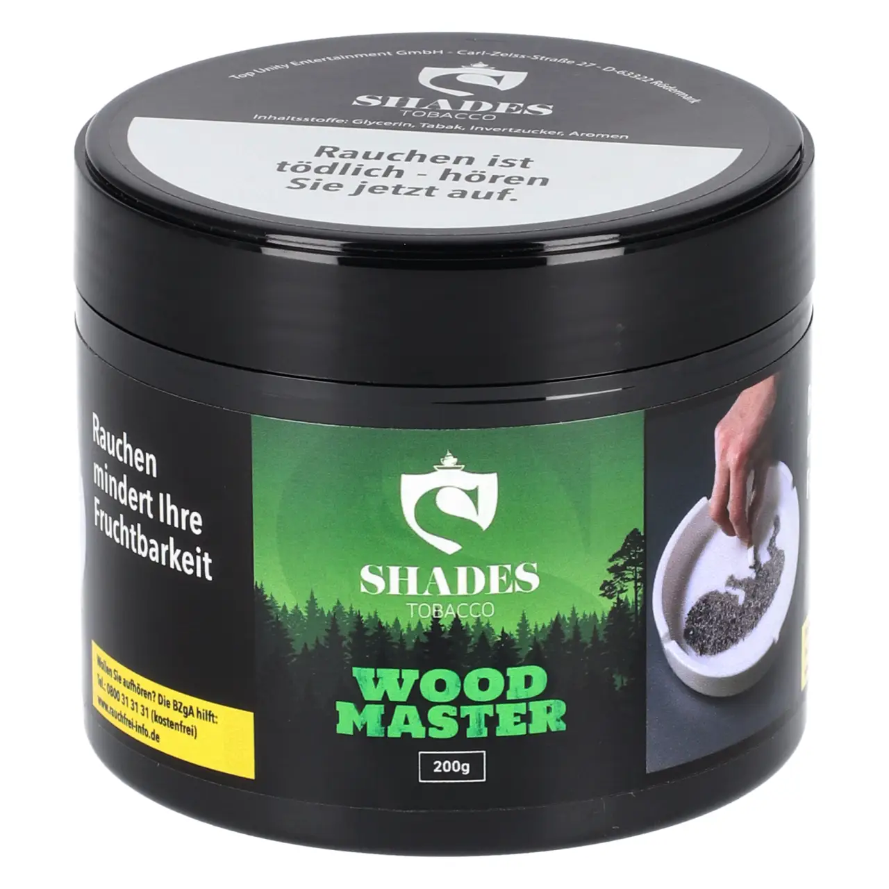Shades Tobacco Shisha Tabak Wood Master in der 200g Dose Shades Tobacco Shisha Tabak Wood Master in der 200g Dose