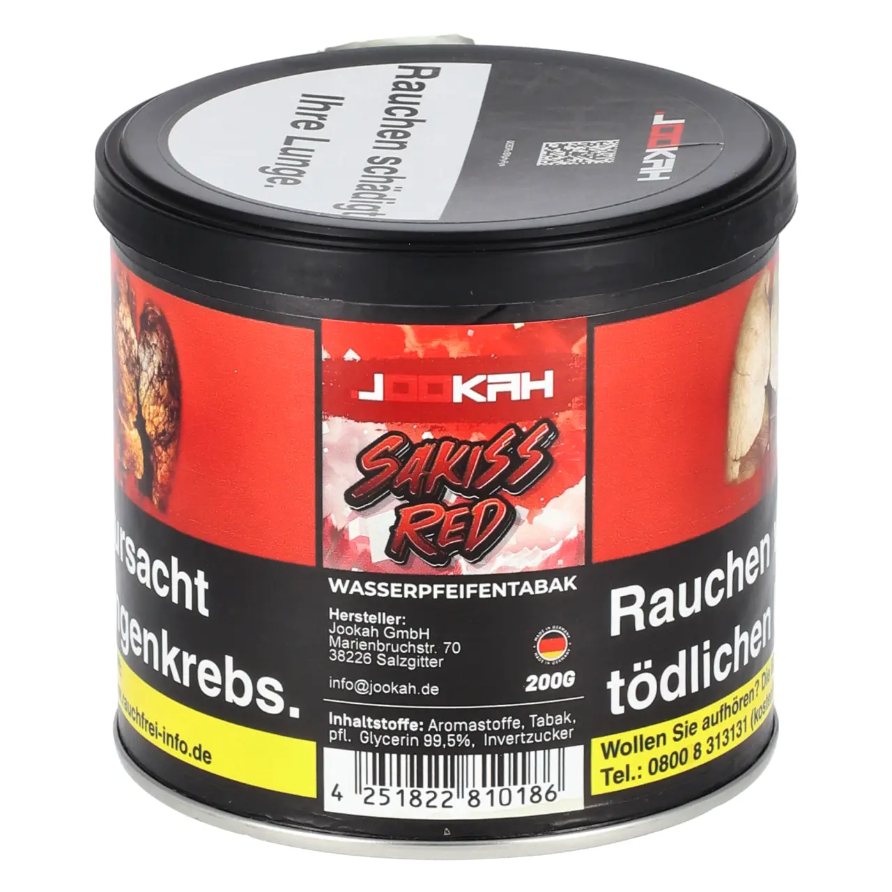 Jookah Tobacco Falim Kaugummi Erdbeere (Sakiss Red) Shisha Tabak, 200g Jookah Shisha Tabak Sakiss Red - Falim Kaugummi Erdbeere - 200g Dose