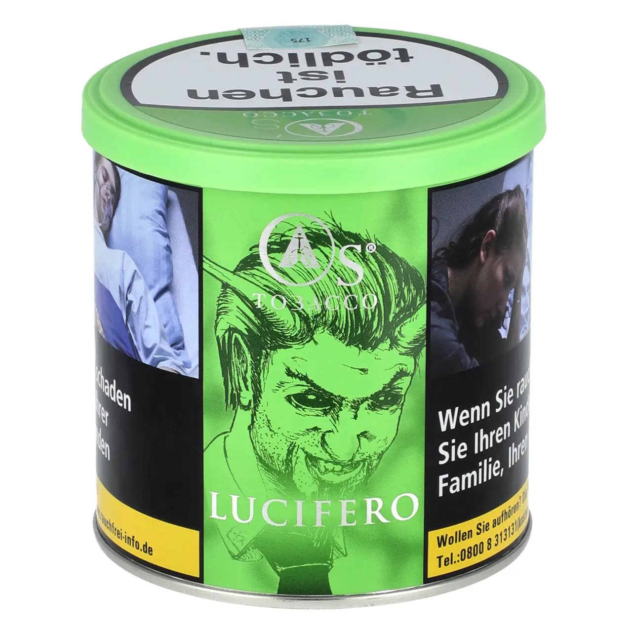 Os Tabak Lucifero - Erdbeere Apfel Ice - Shisha Tabak 200g Os Shisha Tabak Lucifero in der 200g Dose
