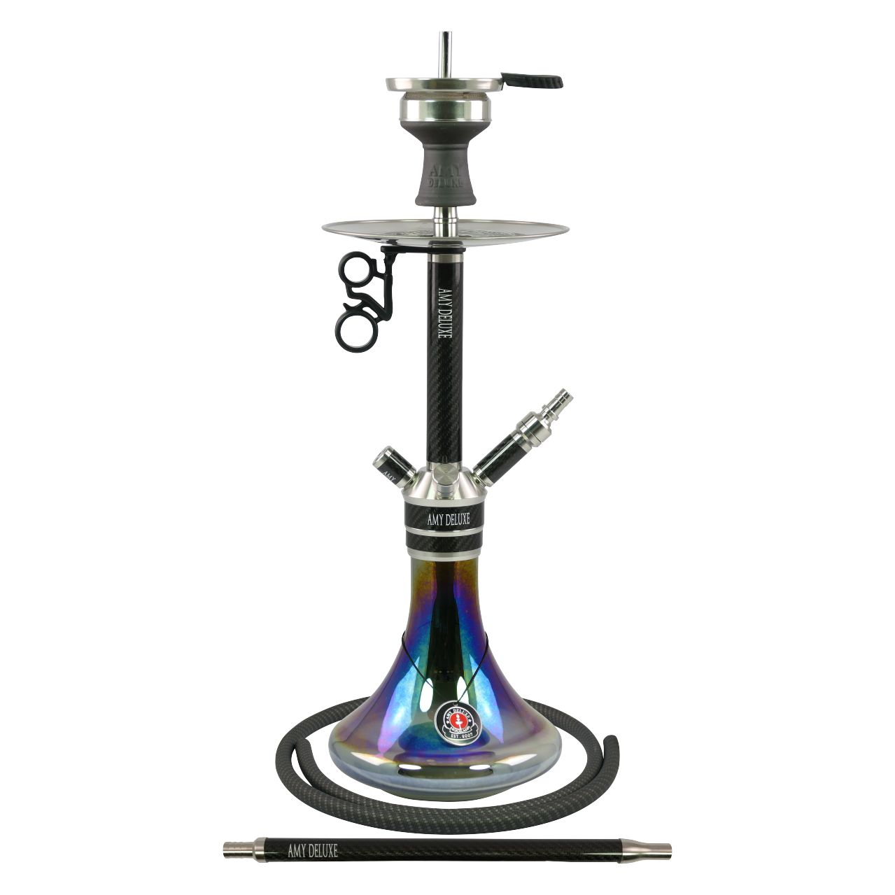 Amy Carbonica Force S Edelstahl Shisha Black RS Black, 51 cm hoch