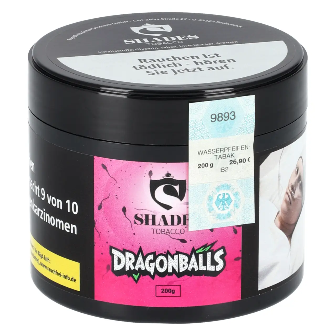 Shades Tobacco Drachenfrucht Litschi schwarze Johannisbeere (Dragonballs) Shisha Tabak, 200g Shades Tobacco Shisha Tabak Dragonballs in der 200g Dose