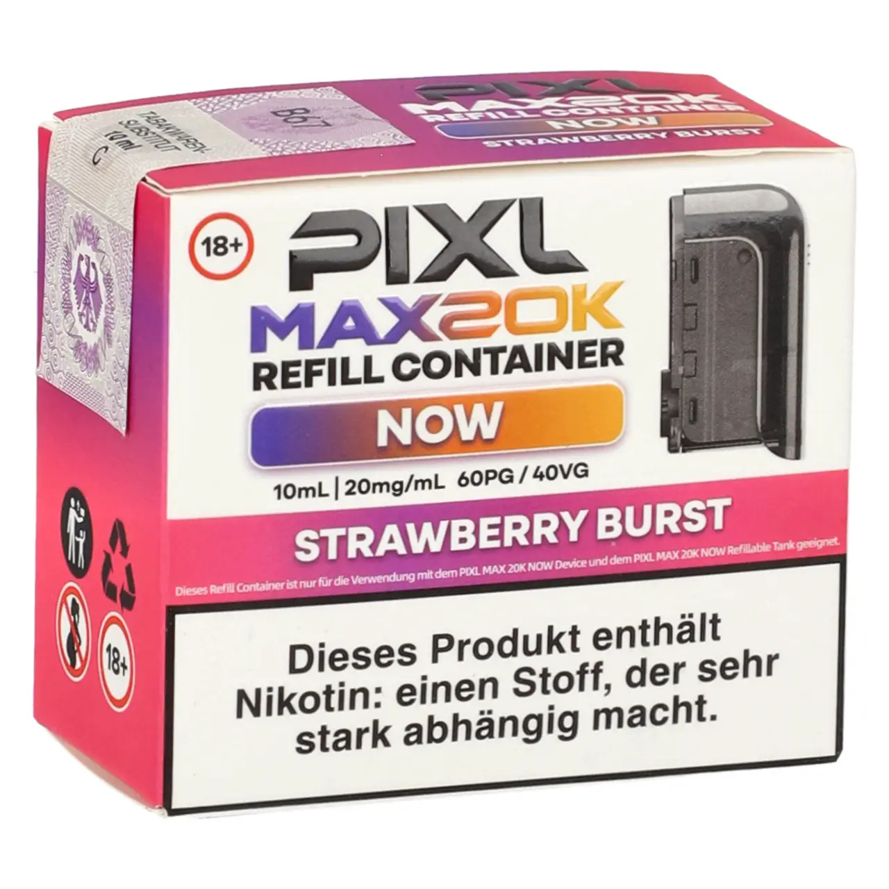Pixl Max 20K Now Refill Container Strawberry Burst