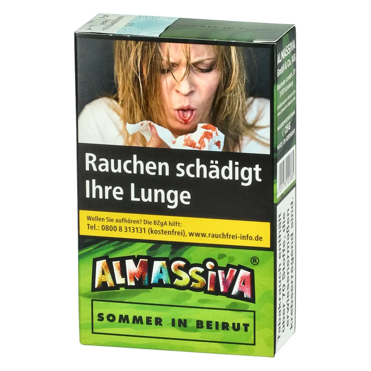 Almassiva Shisha Tabak Sommer in Beirut - Himbeere Wassermelone Zitrone - 25g