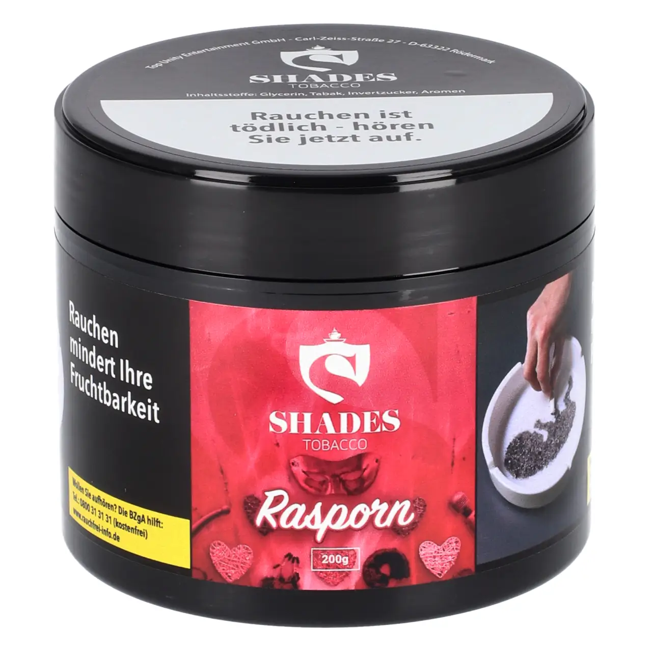Shades Tobacco Shisha Tabak Rasporn in der 200g Dose Shades Tobacco Shisha Tabak Rasporn in der 200g Dose