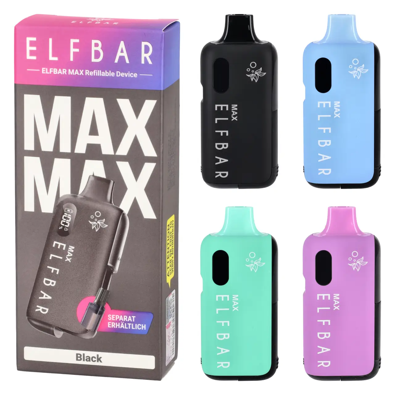 Elfbar MAX Refillable Device, 650mAh Elfbar MAX Refillable Device - alle Farben