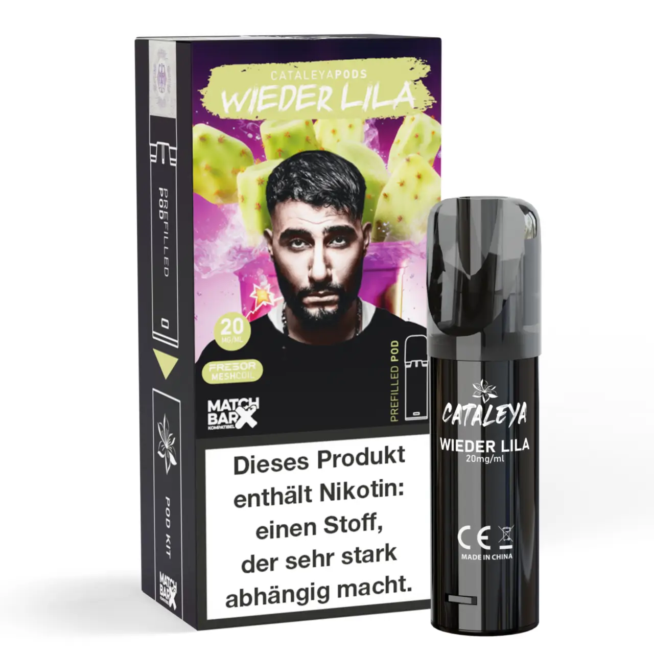 Cataleya POD Kaktuseis (Wieder Lila) Prefilled mit 2ml Liquid Wieder Lila - Cataleya by Samra Prefilled Pod für Mehrweg Vape - befüllt mit 2ml Liquid - MatchBar X kompatibel