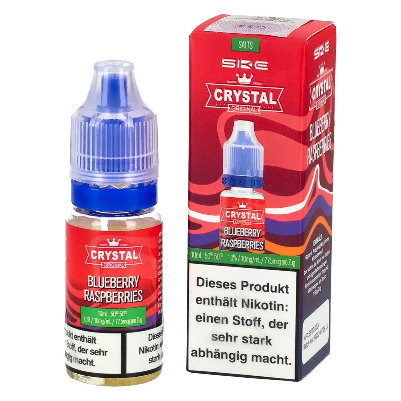 SKE Crystal Blaubeere Himbeere (Blueberry Raspberries) Nikotinsalz Liquid, 10ml SKE Crystal Blueberry Raspberry Nikotinsalz Liquid