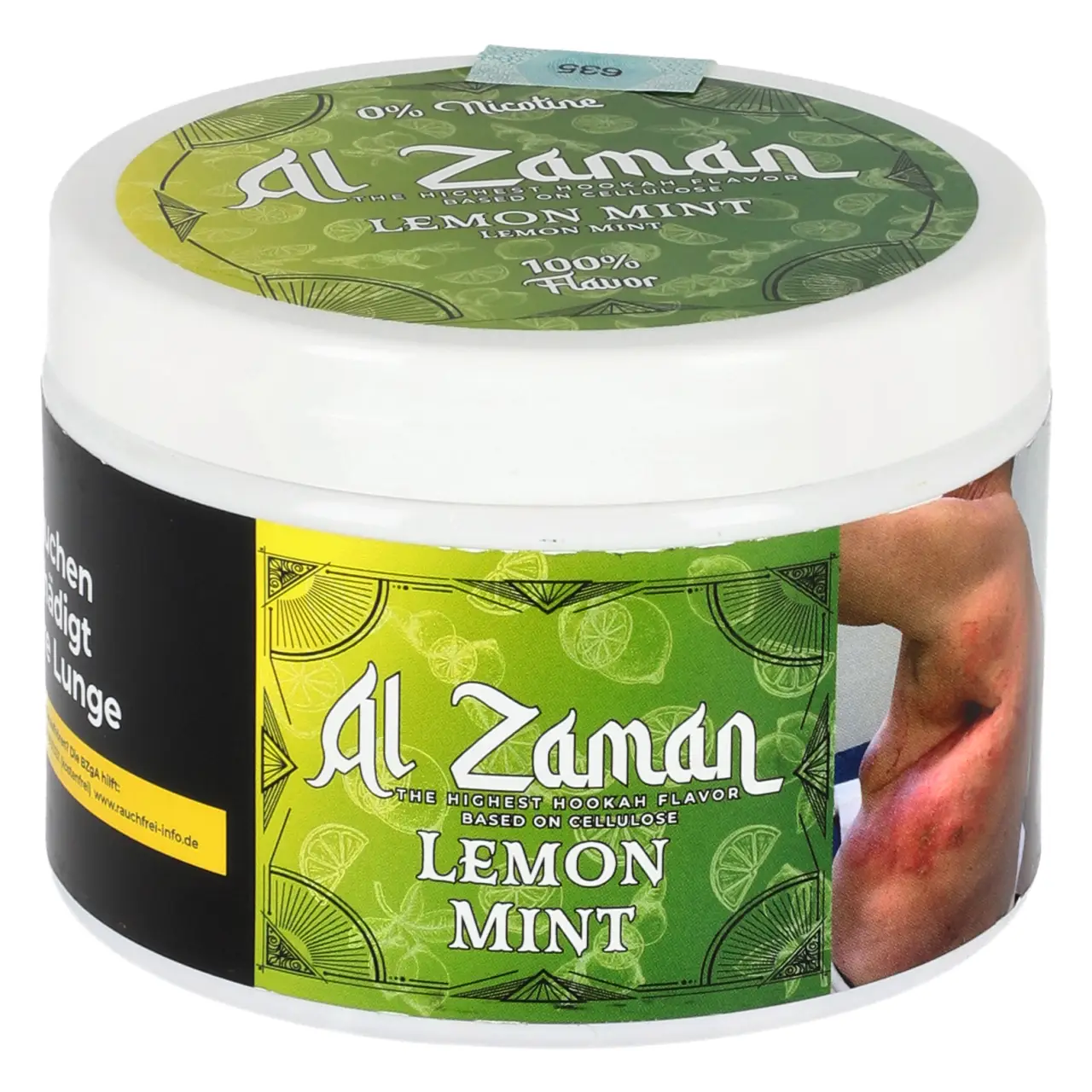 Al Zaman Zitrone Minze (Lemon Mint) nikotinfreier Shisha Tabak, 200g Al Zaman Lemon Mint Shisha Tabak Ersatz 200g