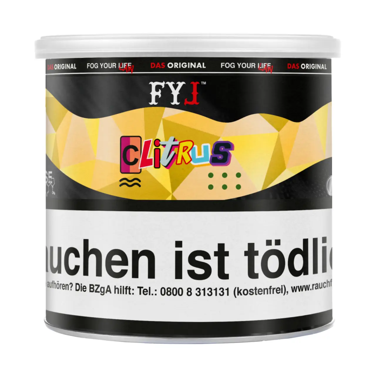 Fog Your Law Zitrone Minze (Clitrus) Dry Base Aroma Tabak, 70g Fog Your Law Pfeifentabak Clitrus - Zitrone Minze