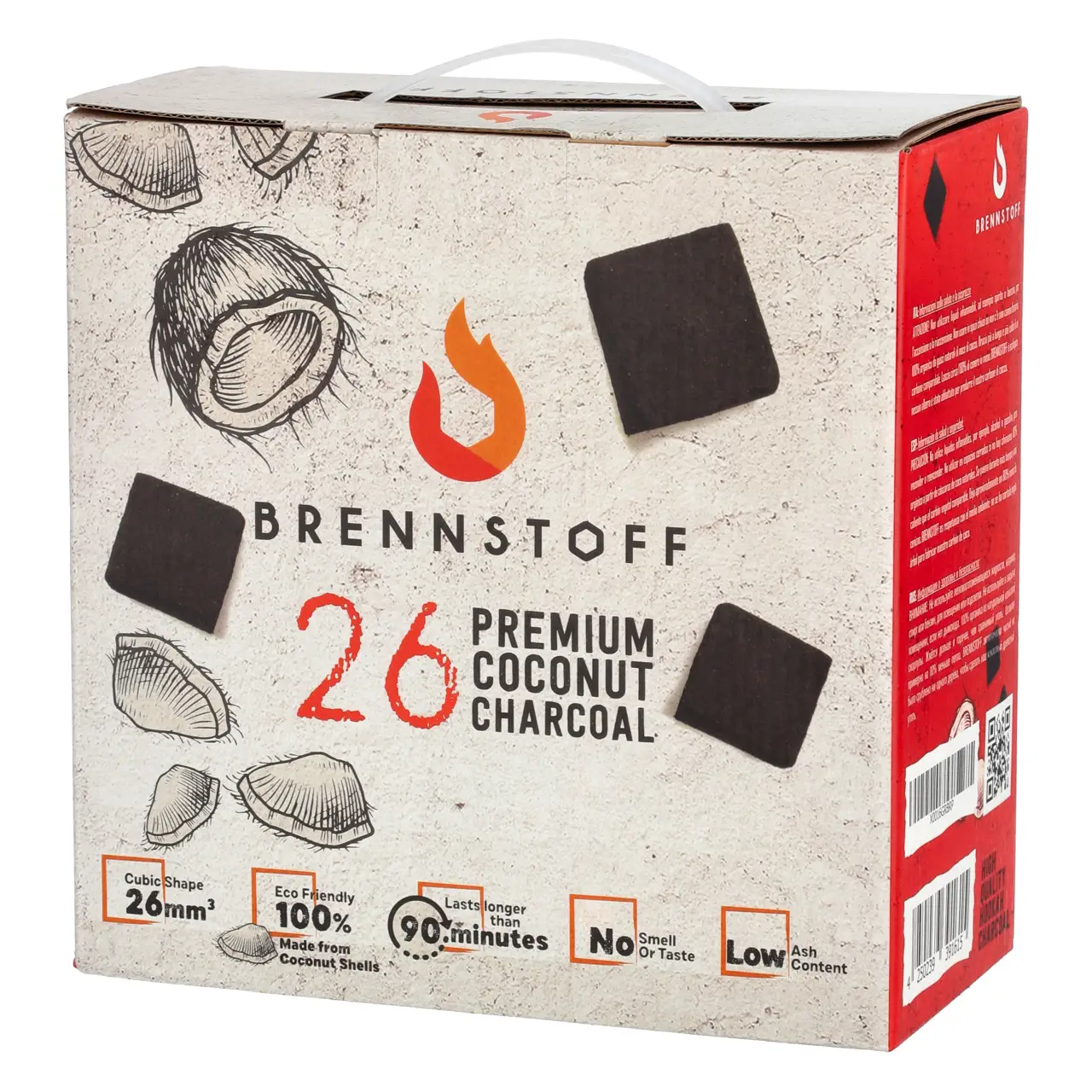 Brennstoff 26-er Naturkohle, 4 kg Brennstoff Shisha Kohle 26mm - 4 kg