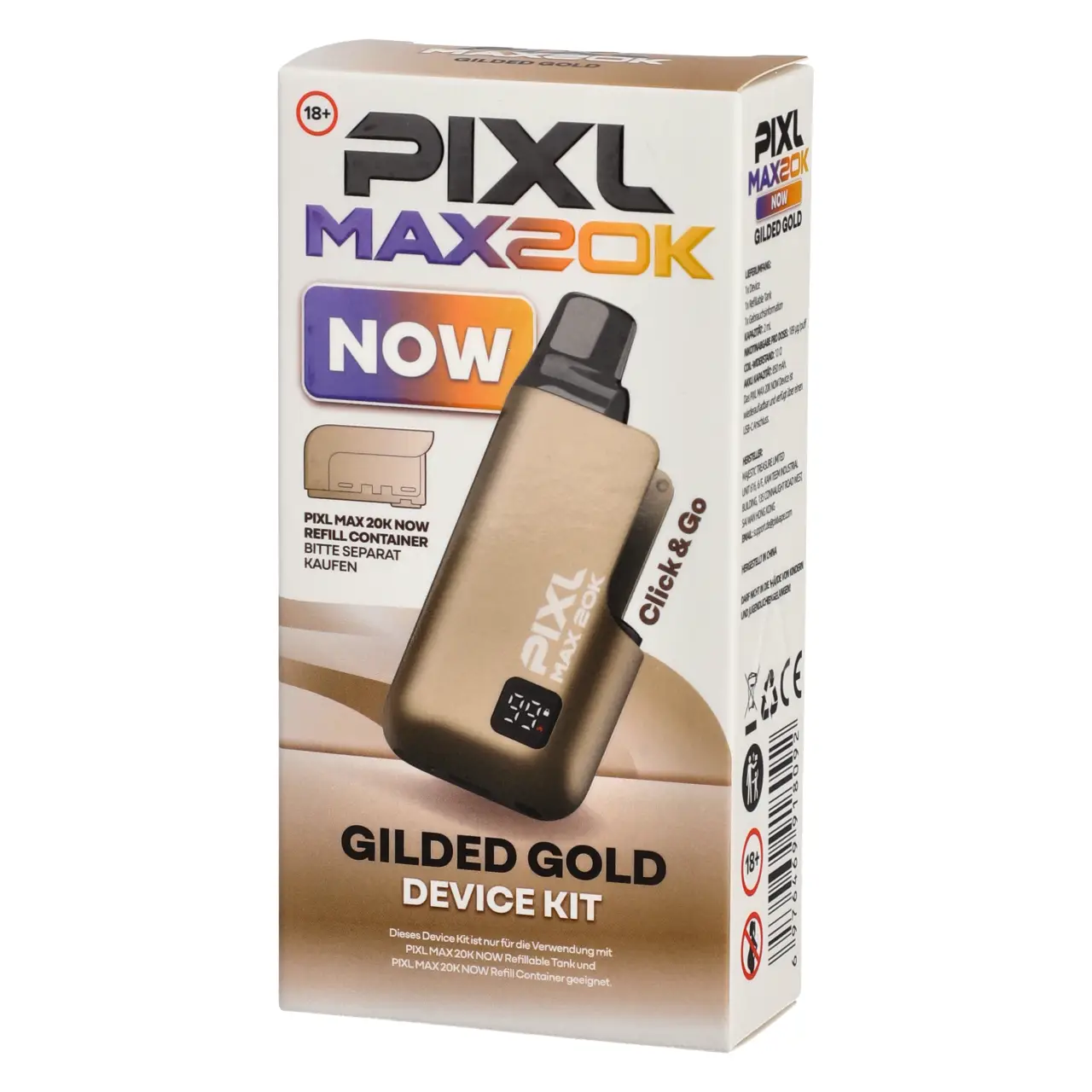 Pixl Max 20K Now Device Kit - Gilded Gold - Basisgerät ohne Liquid Pixl Max 20K Now Device Kit Verpackung Gilded Gold
