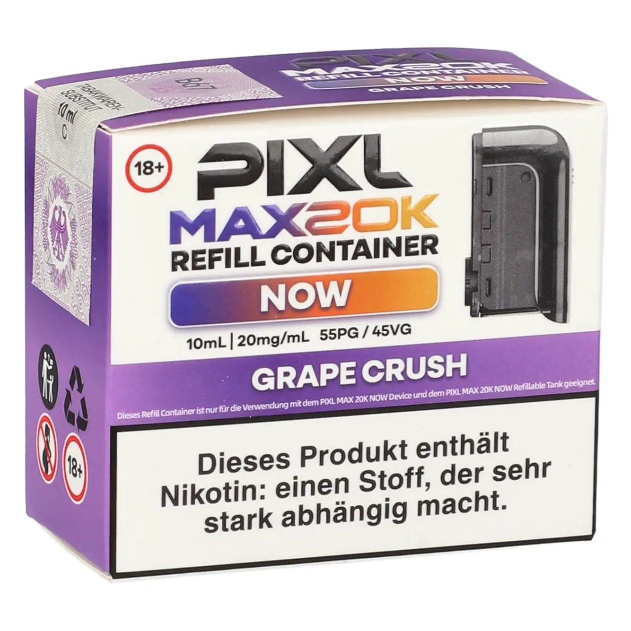 Pixl Max 20K Now Refill Container Grape Crush