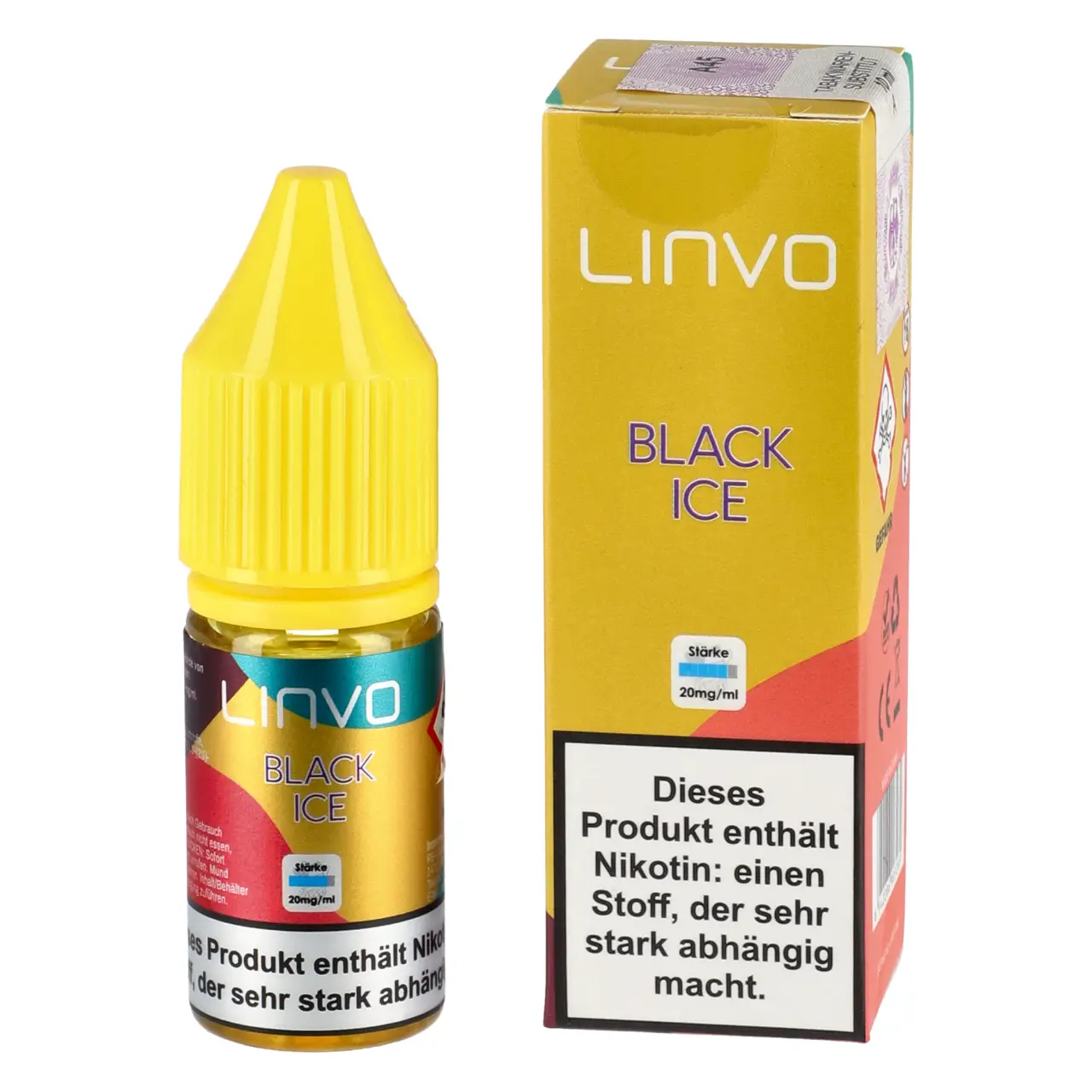 Black Ice - Linvo Nikotinsalz Liquid für Mehrweg Vape - 10ml