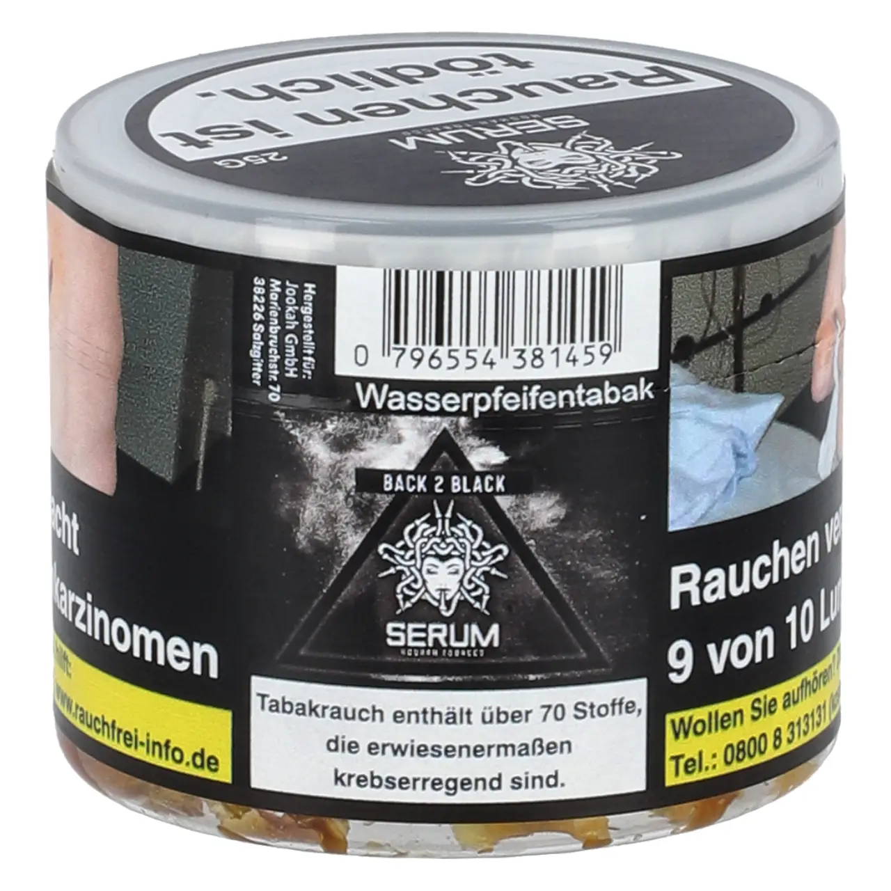 Serum Tobacco schwarze Johannisbeere Traube Minze (Back2Black) Shisha Tabak, 25g Serum Shisha Tabak Back 2 Black - Schwarze Johannisbeere Traube Minze - 25g