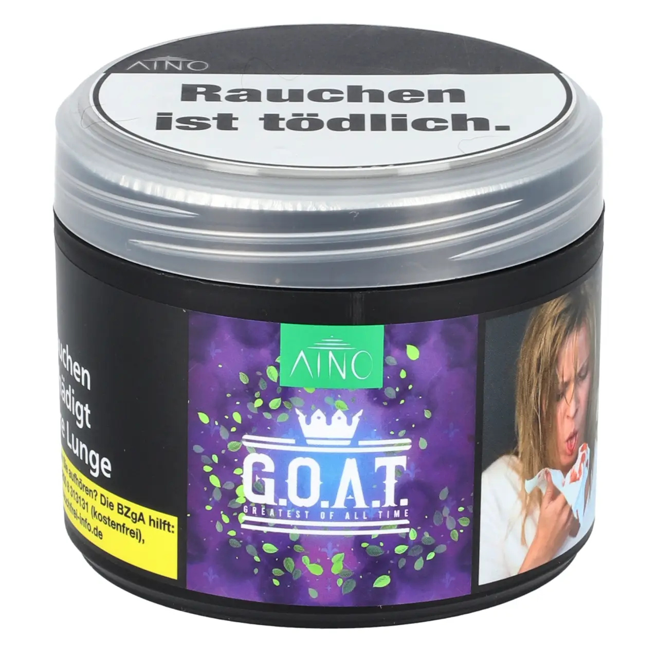 Aino Traube Minze (G.O.A.T.) Shisha Tabak, 200g Aino Shisha Tabak GOAT in der 200g Dose