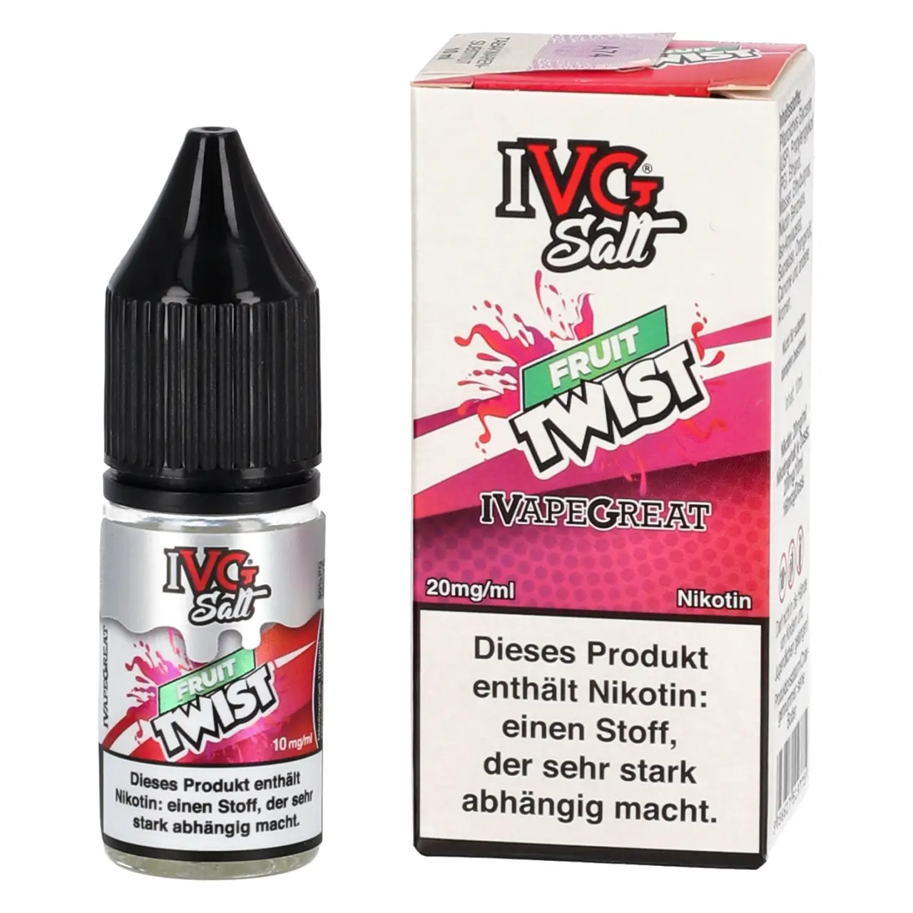 IVG Salt Pfirsich Mango Ananas Maracuja (Fruit Twist) Nikotinsalz Liquid, 10ml IVG Salt Fruit Twist - Nikotinsalz Liquid in der 10ml Flasche