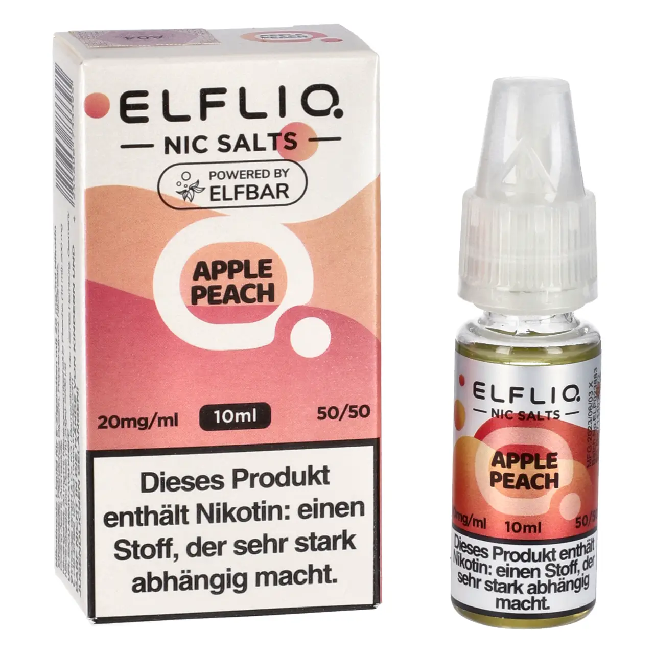 Apple Peach - Elfliq by Elfbar Nikotinsalz Liquid für Mehrweg Vape - 10ml
